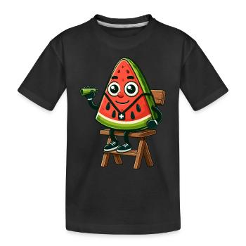 Personnage de pastèque sauveteur - T-shirt bio Premium Enfant - noir - Devant
