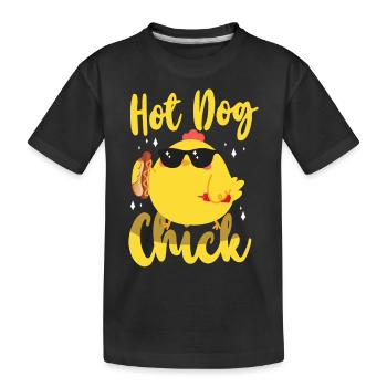 Hot Dog Adult Chicken Girl Hot Dog - Kids' Premium Organic T-Shirt - black - Front