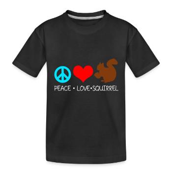 Paix Amour Écureuils Cool Chipmunks Amoureux des animaux - T-shirt bio Premium Enfant - noir - Devant
