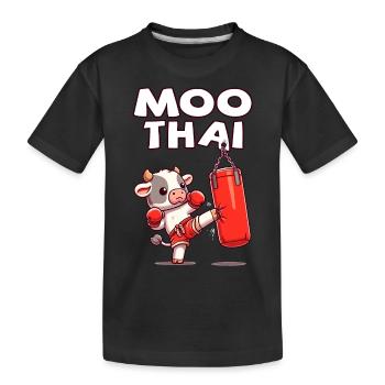 Muay Thai Boxing, Thai Boxing Kickboxen, Moo Thai - Kinder Premium Bio T-Shirt - Schwarz - Vorne