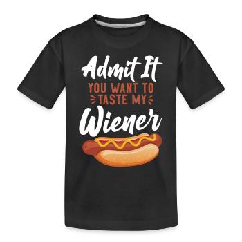 Hot Dog Adulte Humour Jeu de mots Coquin - T-shirt bio Premium Enfant - noir - Devant
