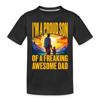 Je suis le fier fils d’un père génial - T-shirt bio Premium Enfant - noir - Devant