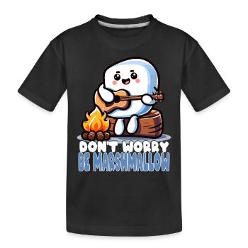 Insouciant comme une guimauve avec une guitare - T-shirt bio Premium Enfant - noir - Devant