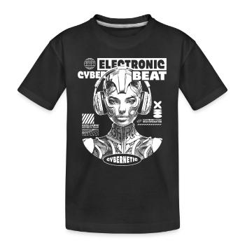 Electronic Cyber Beat Techno Shirt - Kids' Premium Organic T-Shirt - black - Front