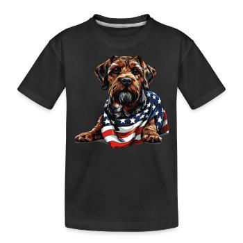 Border Terrier Hund 4. Juli Geschenke mit - Kinder Premium Bio T-Shirt - Schwarz - Vorne