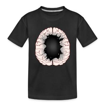 Brain Idiot Idiot Brain Brains Intelligence - Kids' Premium Organic T-Shirt - black - Front