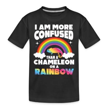 Je suis plus confus qu’un caméléon - T-shirt bio Premium Enfant - noir - Devant