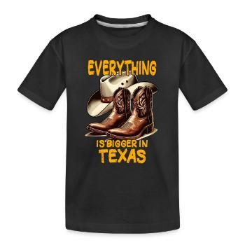 Large cowboy shoes and hat - Kids' Premium Organic T-Shirt - black - Front