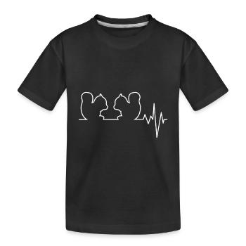 T-shirt Squirrel Heartbeat Drôle Chipmunks Animal - T-shirt bio Premium Enfant - noir - Devant