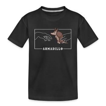 Michelangelo Kreation von Adam Armadillo Pink - Kinder Premium Bio T-Shirt - Schwarz - Vorne