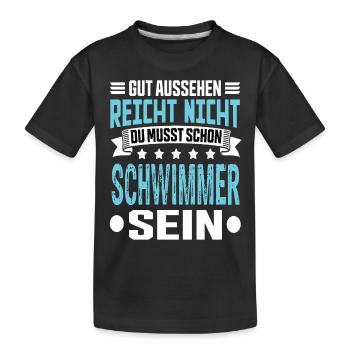 Nageur - T-shirt bio Premium Enfant - noir - Devant