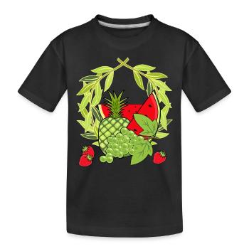 Summer Summertime Fruit Fruit Fruits Vegetarian - Kids' Premium Organic T-Shirt - black - Front