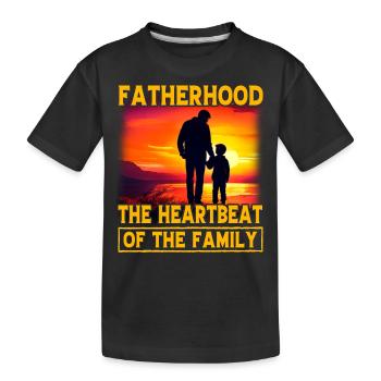 La paternité, le cœur de la famille - T-shirt bio Premium Enfant - noir - Devant