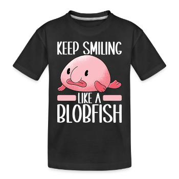 Poisson blob mignon poisson laid - T-shirt bio Premium Enfant - noir - Devant