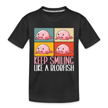Poisson blob mignon poisson laid - T-shirt bio Premium Enfant - noir - Devant