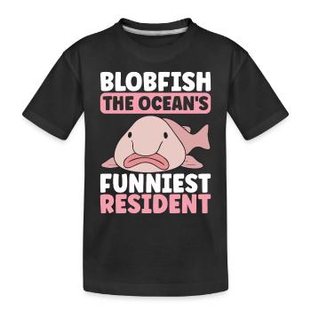 Poisson blob mignon poisson laid - T-shirt bio Premium Enfant - noir - Devant
