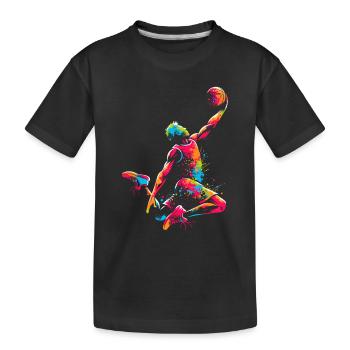 Basketball basketball players, colorful, basketball players - Kids' Premium Organic T-Shirt - black - Front