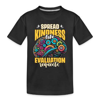 School Psych Spread Kindness Like Psychotherapist - Kids' Premium Organic T-Shirt - black - Front