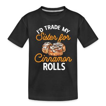 Cinnamon roll - Kids' Premium Organic T-Shirt - black - Front