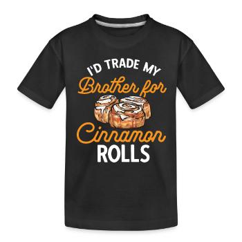 Cinnamon roll - Kids' Premium Organic T-Shirt - black - Front