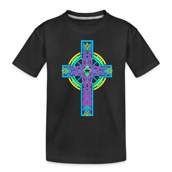 Jésus-Dieu, Croix, Croix, Crucifix - T-shirt bio Premium Enfant - noir - Devant