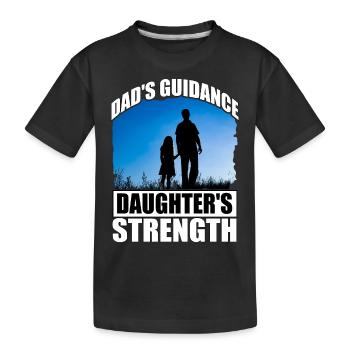 Papas Führung Die Stärke der Tochter - Kinder Premium Bio T-Shirt - Schwarz - Vorne