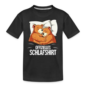 Official Bear Sleep Shirt - Kids' Premium Organic T-Shirt - black - Front