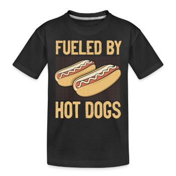 Hot Dog Adulte Alimenté Par Les Hot-Dogs - T-shirt bio Premium Enfant - noir - Devant