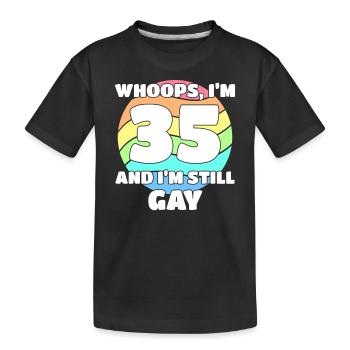 Funny Gay Pride - 35th Birthday 35 BDay Lesbian - Kids' Premium Organic T-Shirt - black - Front
