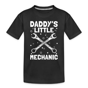 Dad's Little Mechanic Funny Car Lover - Kids' Premium Organic T-Shirt - black - Front