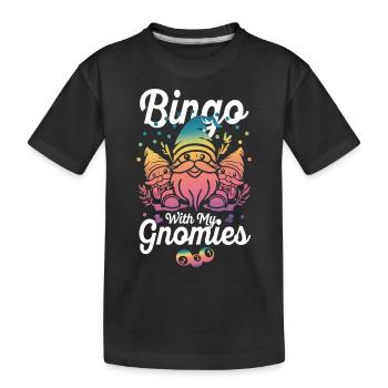 Bingo avec mes gnomies Bingo amusant - T-shirt bio Premium Enfant - noir - Devant