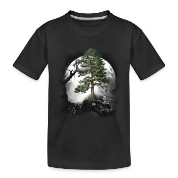 Forêt Nature sauvage Conifères Forêt Arbre Pin Halloween Arbres - T-shirt bio Premium Enfant - noir - Devant