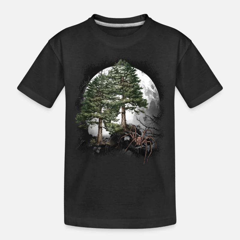 Halloween Spinne Spinnen Waldbewohner - Kinder Premium Bio T-Shirt - Schwarz