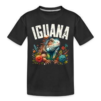 Iguana - Kids' Premium Organic T-Shirt - black - Front