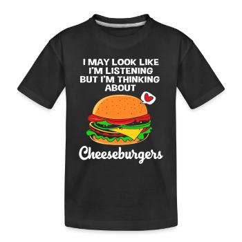 Cheeseburger Burger - Kinder Premium Bio T-Shirt - Schwarz - Vorne