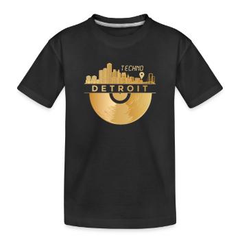 Skyline-Detroit Raver Rave DJ House-Vinyl-Music - T-shirt bio Premium Enfant - noir - Devant