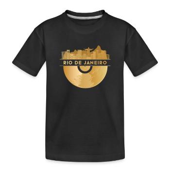 Disque vinyle Disco Musique Skyline - T-shirt bio Premium Enfant - noir - Devant
