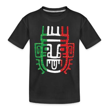 Aztekensymbol mexikanische Maya mexikanische Flagge Schuhschnabel - Kinder Premium Bio T-Shirt - Schwarz - Vorne
