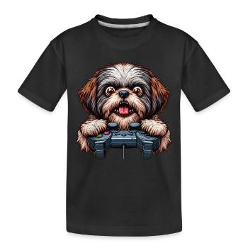 Dog gamers, Dog game freak shih tzu - T-shirt bio Premium Enfant - noir - Devant