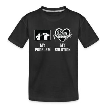 School Psych My Problem My Solution Pictogram Dad - Kids' Premium Organic T-Shirt - black - Front