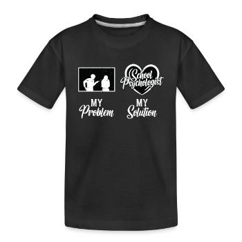 School Psych My Problem My Solution Pictogram Mom - Kids' Premium Organic T-Shirt - black - Front