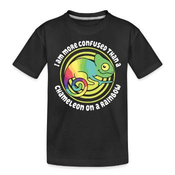 Je suis plus confus qu’un caméléon - T-shirt bio Premium Enfant - noir - Devant
