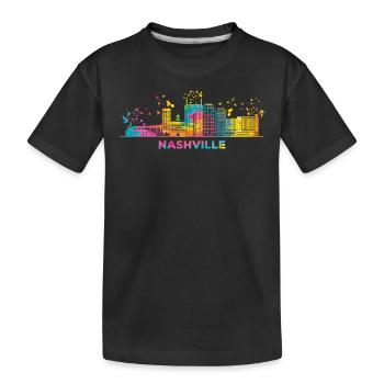 Nashvillian Skyline Nashville - Kids' Premium Organic T-Shirt - black - Front