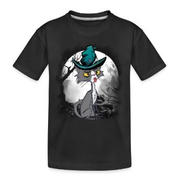 Chat magique chats sorcier conte de fées personnage conte de fées - T-shirt bio Premium Enfant - noir - Devant