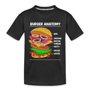 Anatomie du cheeseburger - T-shirt bio Premium Enfant - noir - Devant