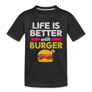 Cheeseburger - Kinder Premium Bio T-Shirt - Schwarz - Vorne