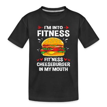 Cheeseburger Burger - Kinder Premium Bio T-Shirt - Schwarz - Vorne