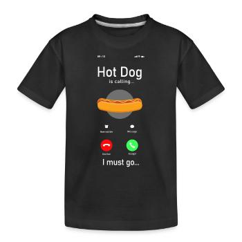 Hot Dog Adulte Téléphone Affichage Chaud - T-shirt bio Premium Enfant - noir - Devant
