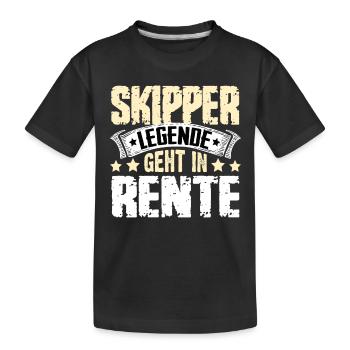Skipper Legende Geht In Rente - Kinder Premium Bio T-Shirt - Schwarz - Vorne