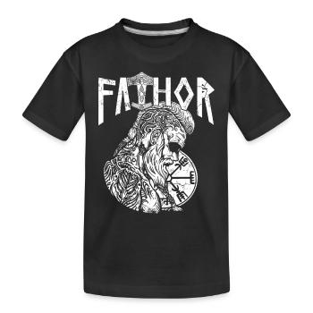 Fier Viking Papa Vathor Père nordique - T-shirt bio Premium Enfant - noir - Devant